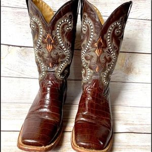 Ferrini Brown Boots women size 9 1/2 Square toe